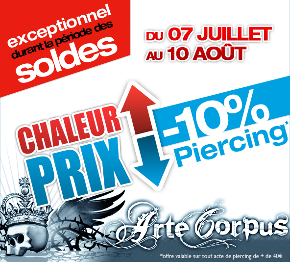 [Promo] Offre exceptionnelle : - 10% sur le piercing du 7 juillet au 10 août - Forum Tatouage et Piercing 